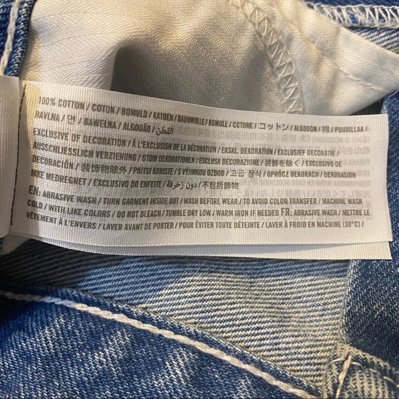 Abercrombie and Fitch Blue and White Stripe Denim Mini Skirt with fringe size 26 - Picture 7 of 10